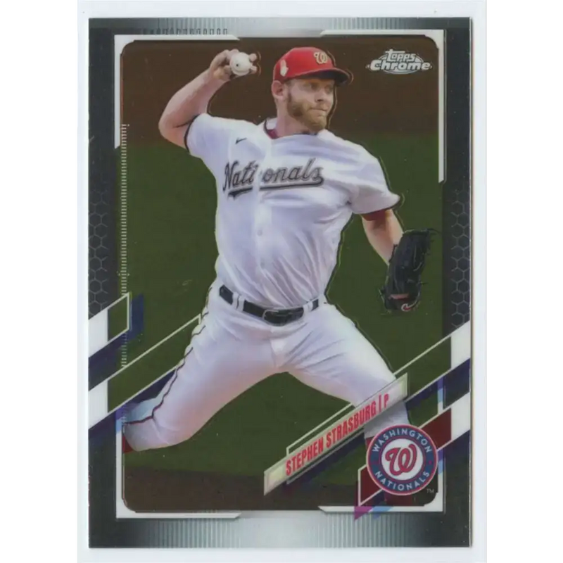 2021 Topps Chrome #176 Stephen Strasburg NM-MT Washington Nationals Baseball Card - Baseball Card Single