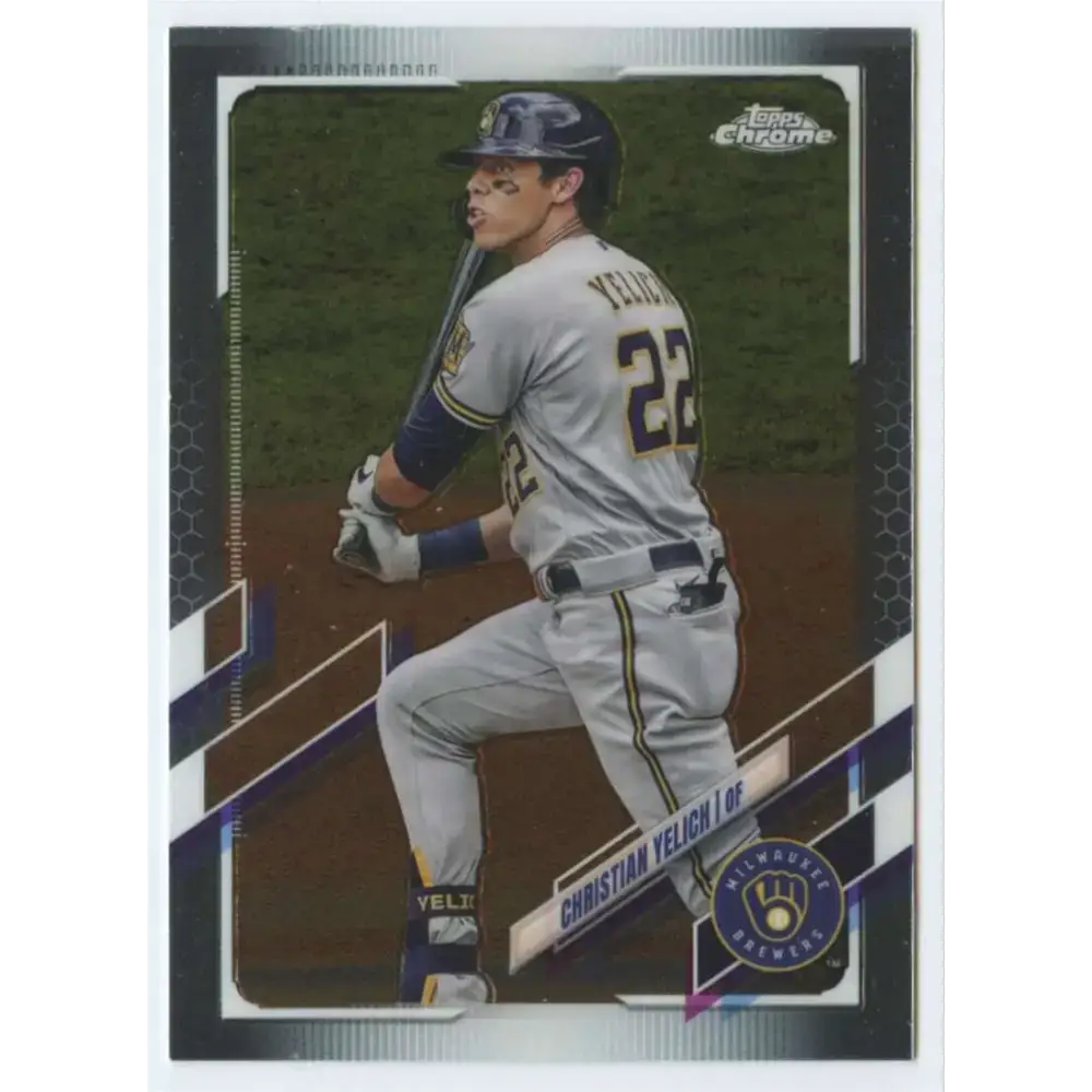 2021 Topps Chrome #18 Christian Yelich NM-MT Milwaukee Brewers Baseball Card - Baseball Card Single
