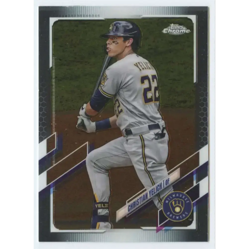 2021 Topps Chrome #18 Christian Yelich NM-MT Milwaukee Brewers Baseball Card - Baseball Card Single