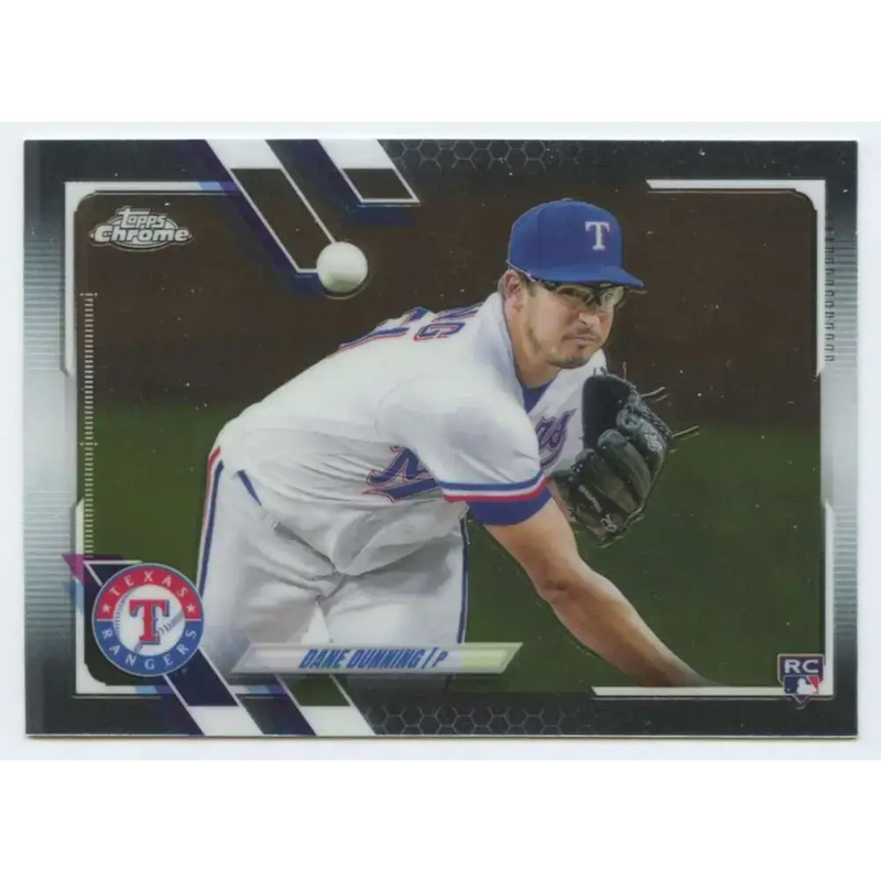 2021 Topps Chrome #187 Dane Dunning NM-MT RC Rookie Texas Rangers Baseball Card - Baseball Card Single