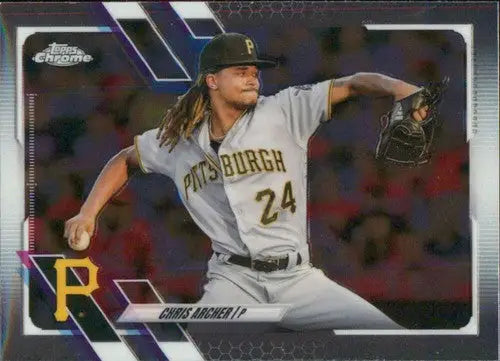 2021 Topps Chrome Chris Archer baseball card with original gloss featuring Pirates team