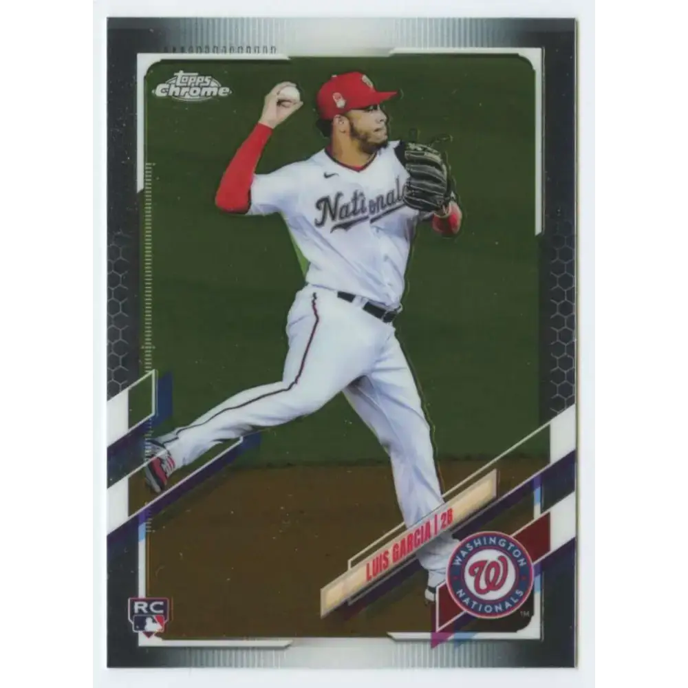 2021 Topps Chrome #189 Luis Garcia NM-MT RC Rookie Washington Nationals Baseball Card - Baseball Card Single