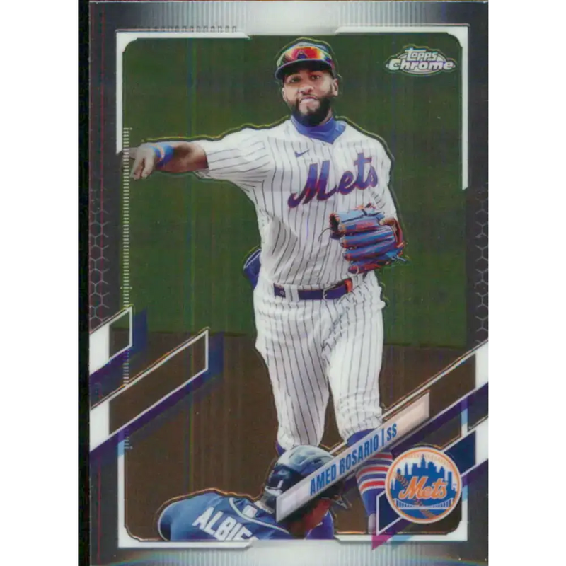 2021 Topps Chrome #190 Amed Rosario NM-MT New York Mets Baseball Card - Baseball Card Single