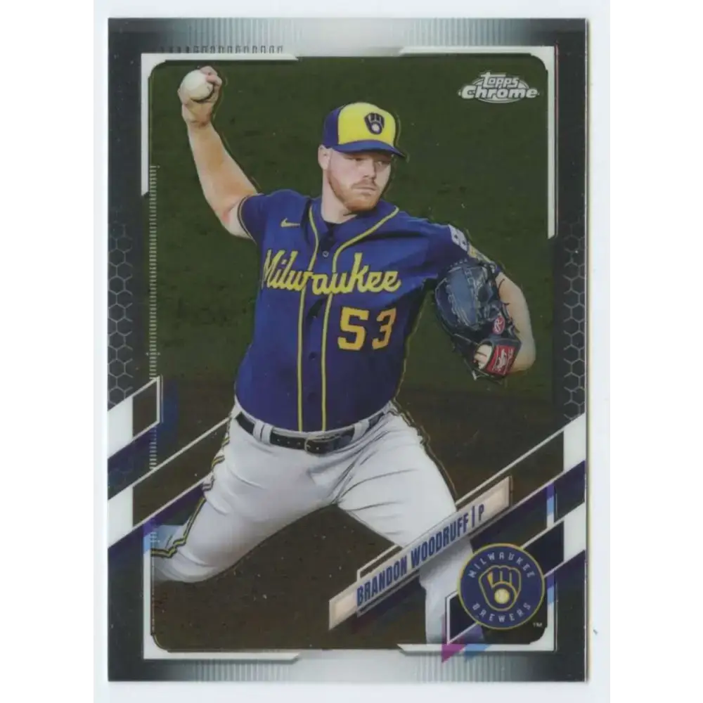 2021 Topps Chrome #192 Brandon Woodruff NM-MT Milwaukee Brewers Baseball Card - Baseball Card Single