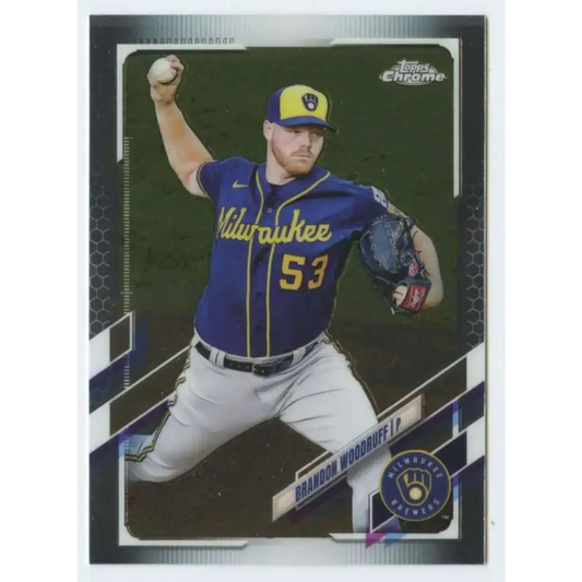 2021 Topps Chrome #192 Brandon Woodruff NM-MT Milwaukee Brewers Baseball Card - Baseball Card Single
