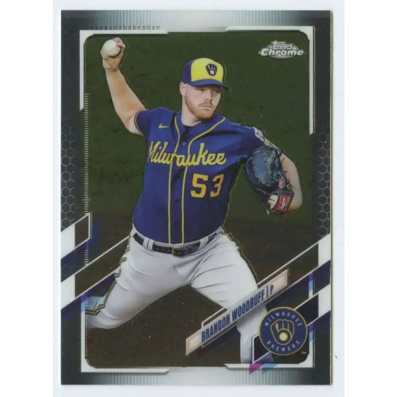 2021 Topps Chrome #192 Brandon Woodruff NM-MT Milwaukee Brewers Baseball Card - Baseball Card Single