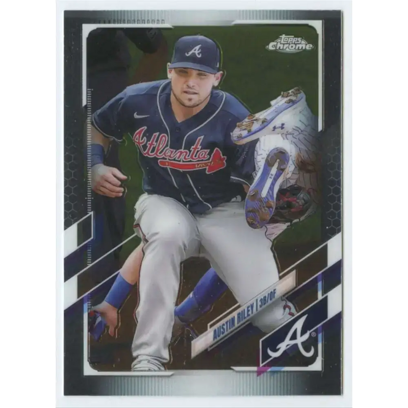 2021 Topps Chrome #194 Austin Riley NM-MT Atlanta Braves Baseball Card - Baseball Card Single