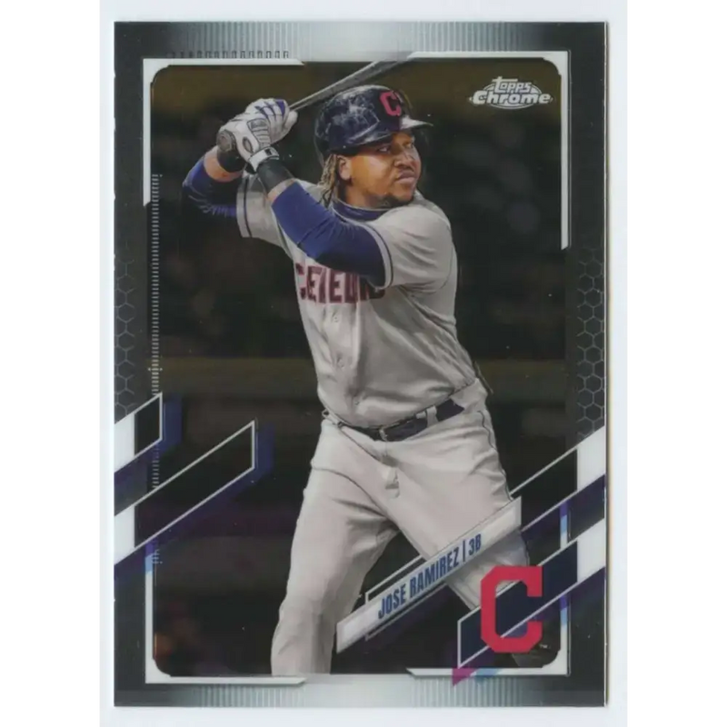 2021 Topps Chrome #195 Jose Ramirez NM-MT Cleveland Indians Baseball Card - Baseball Card Single