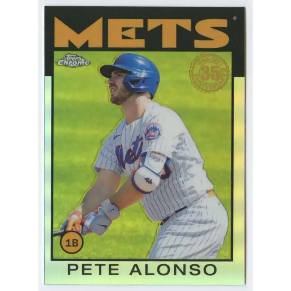 2021 Topps Chrome 1986 Topps Baseball Refractor #86BC-10 Pete Alonso NM-MT New York Mets Baseball Card - Baseball Card