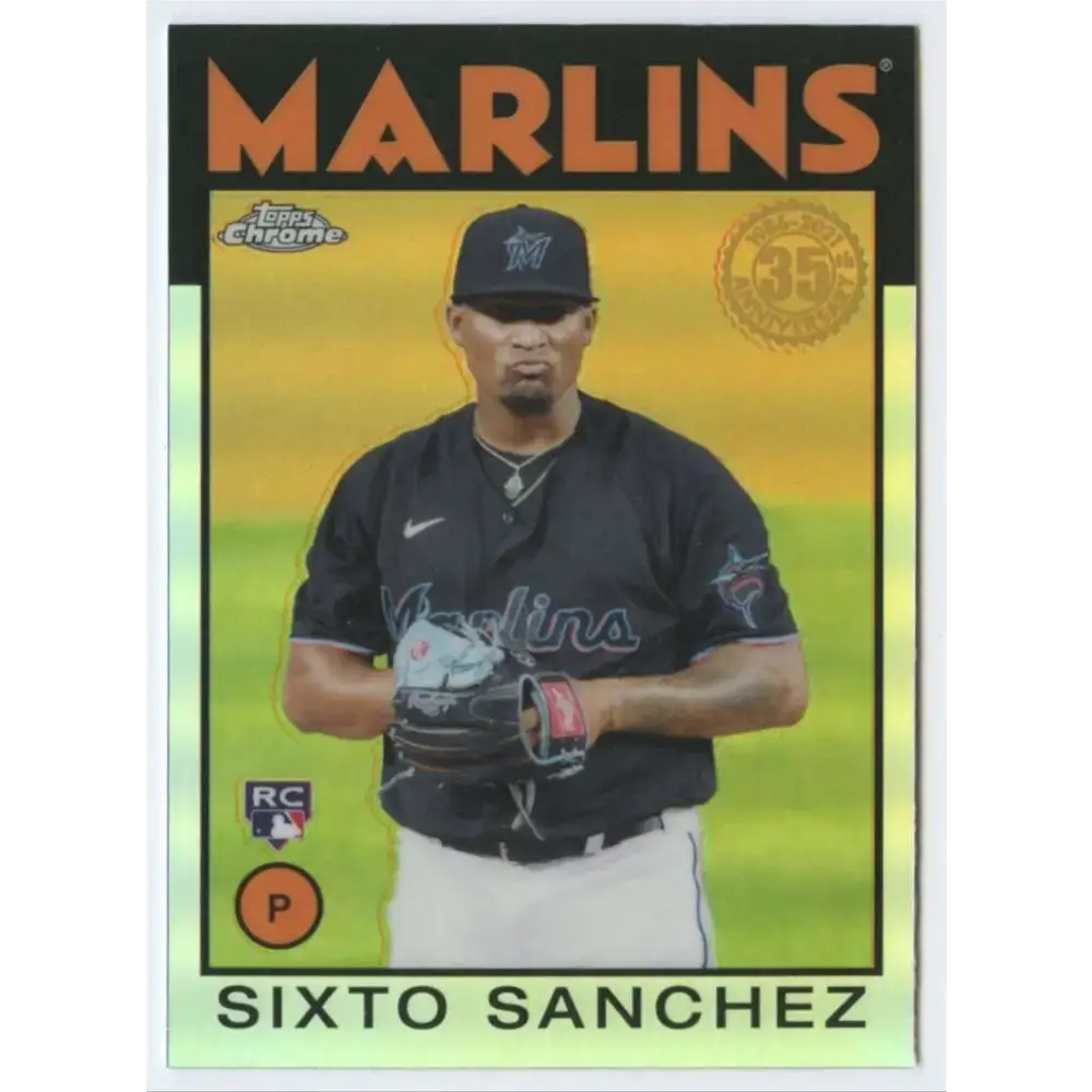 2021 Topps Chrome 1986 Topps Baseball Refractor #86BC-12 Sixto Sanchez NM-MT Miami Marlins Baseball Card - Baseball