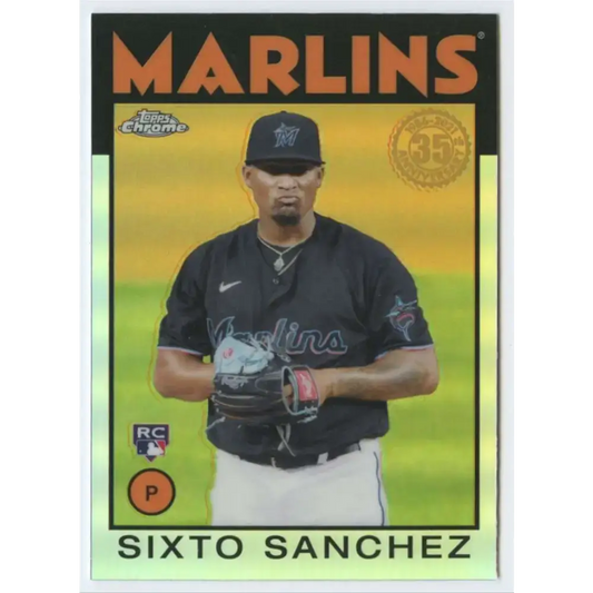 2021 Topps Chrome 1986 Topps Baseball Refractor #86BC-12 Sixto Sanchez NM-MT Miami Marlins Baseball Card - Baseball