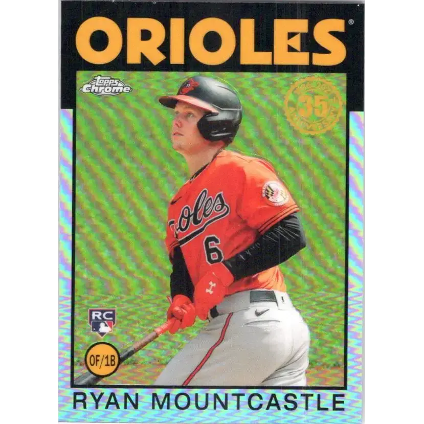 2021 Topps Chrome 1986 Topps Baseball Refractor #86BC-17 Ryan Mountcastle NM-MT Baltimore Orioles Baseball Card