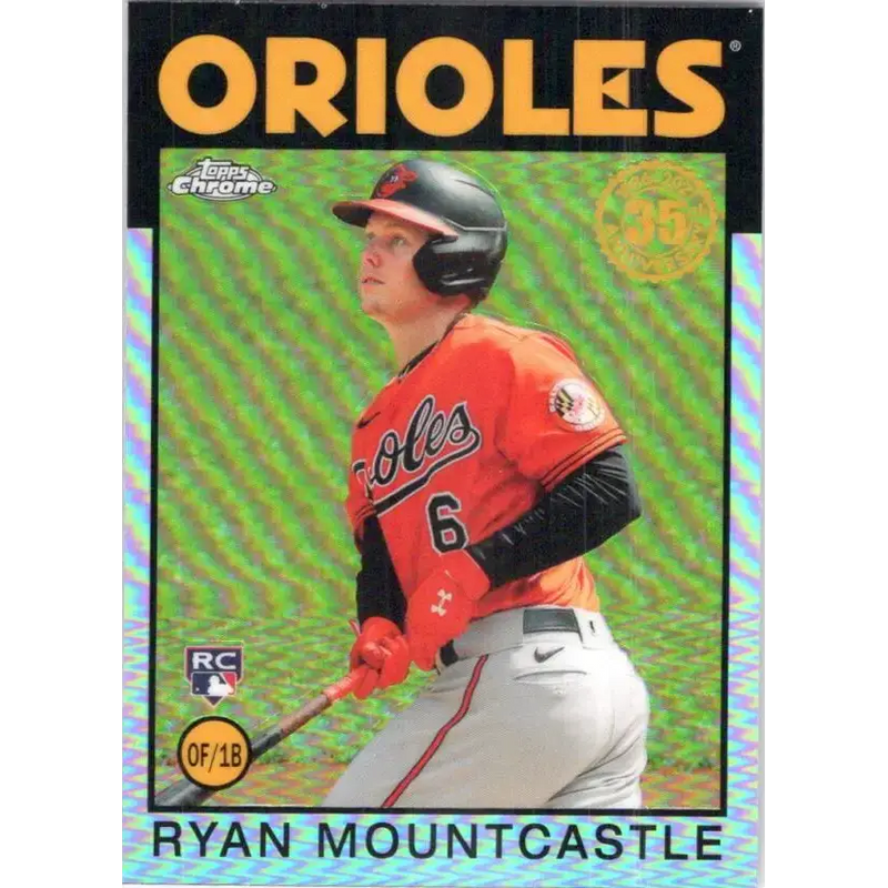 2021 Topps Chrome 1986 Topps Baseball Refractor #86BC-17 Ryan Mountcastle NM-MT Baltimore Orioles Baseball Card
