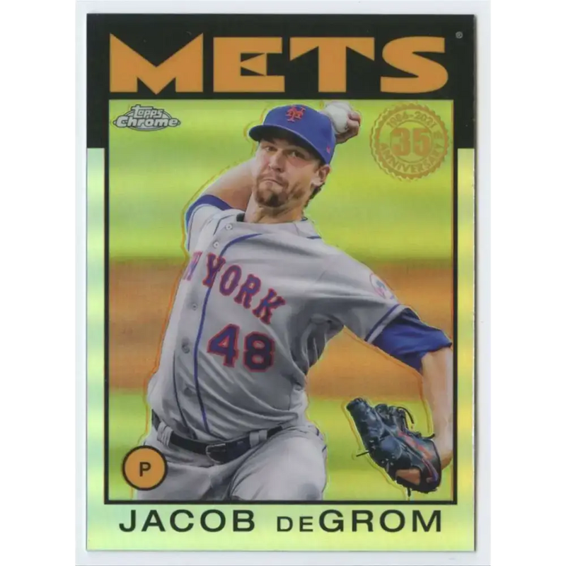 2021 Topps Chrome 1986 Topps Baseball Refractor #86BC-23 Jacob deGrom NM-MT New York Mets Baseball Card - Baseball Card