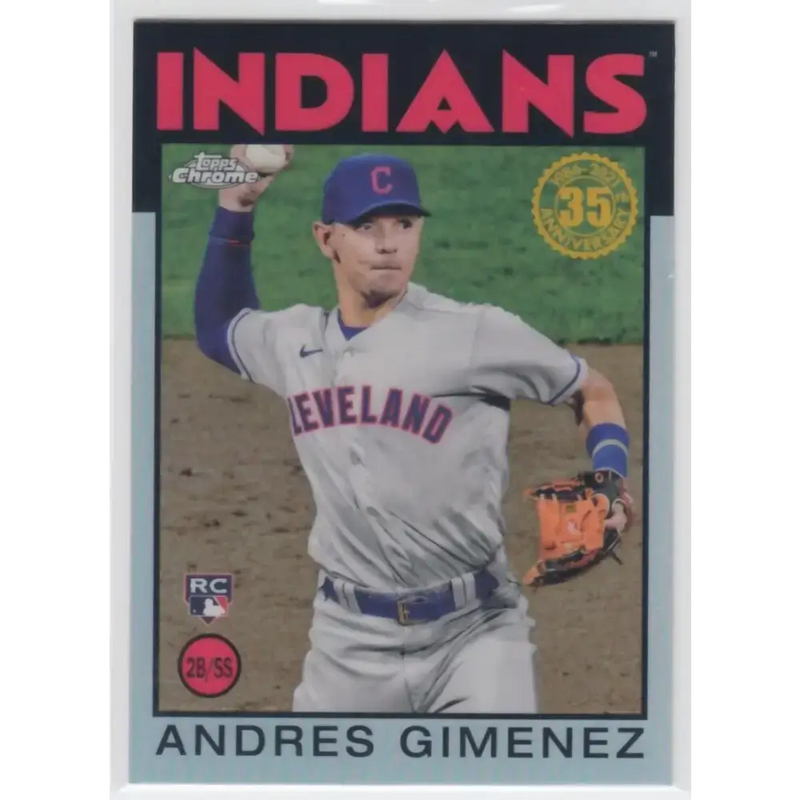 2021 Topps Chrome 1986 Topps Baseball Refractor #86BC-24 Andres Gimenez NM-MT Cleveland Indians Baseball Card
