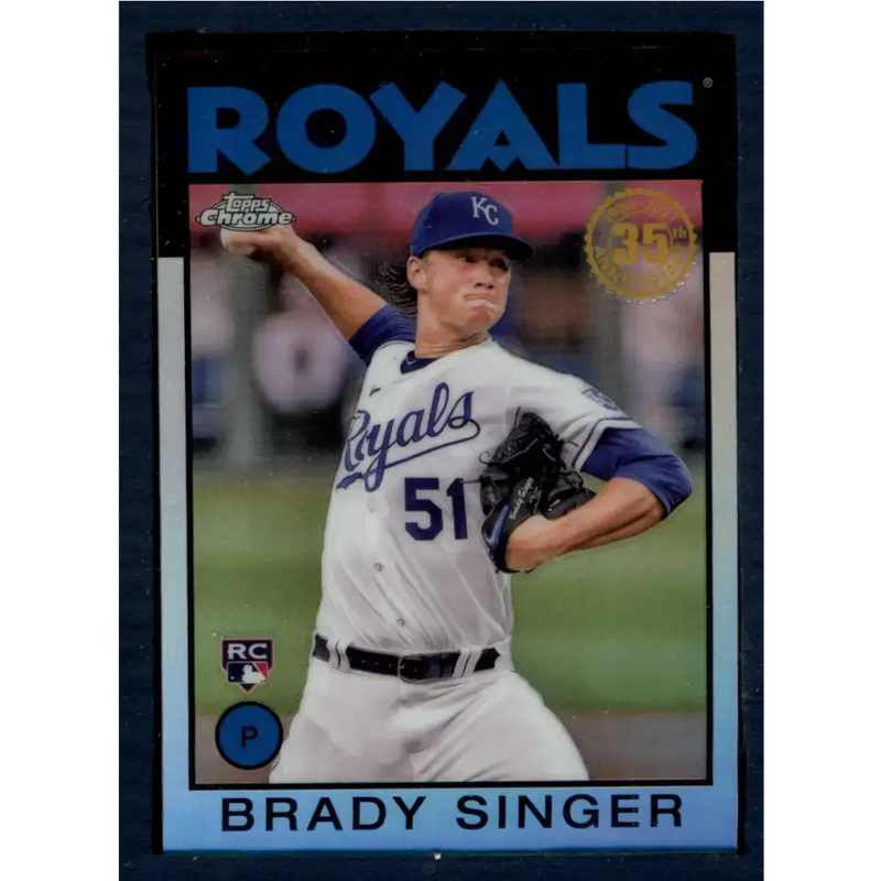 2021 Topps Chrome 1986 Topps Baseball Refractor #86BC-25 Brady Singer NM-MT Kansas City Royals Baseball Card - Baseball