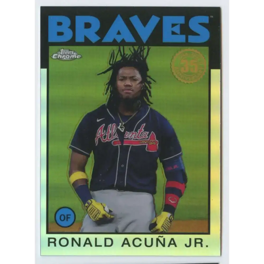 2021 Topps Chrome 1986 Topps Baseball Refractor #86BC-3 Ronald Acuna Jr. NM-MT Atlanta Braves Baseball Card - Baseball