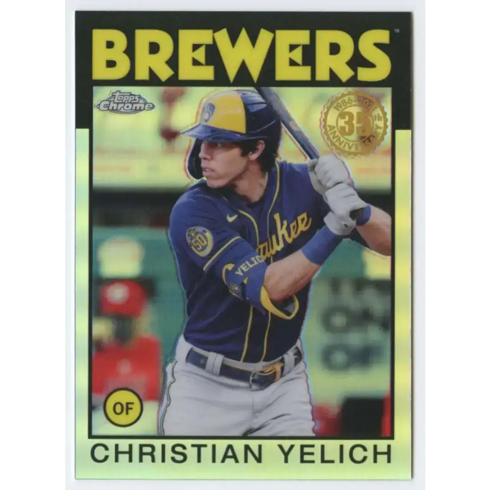 2021 Topps Chrome 1986 Topps Baseball Refractor #86BC-7 Christian Yelich NM-MT Milwaukee Brewers Baseball Card