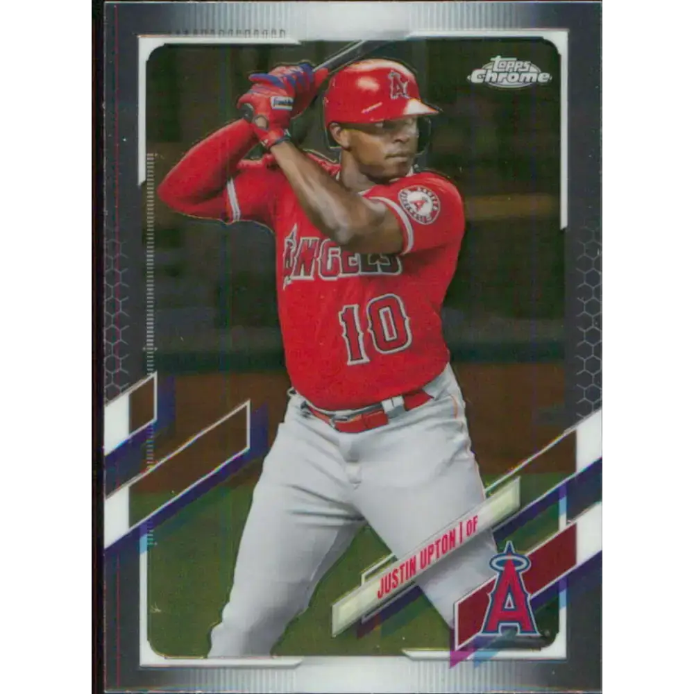 2021 Topps Chrome #201 Justin Upton NM-MT Los Angeles Angels Baseball Card - Baseball Card Single