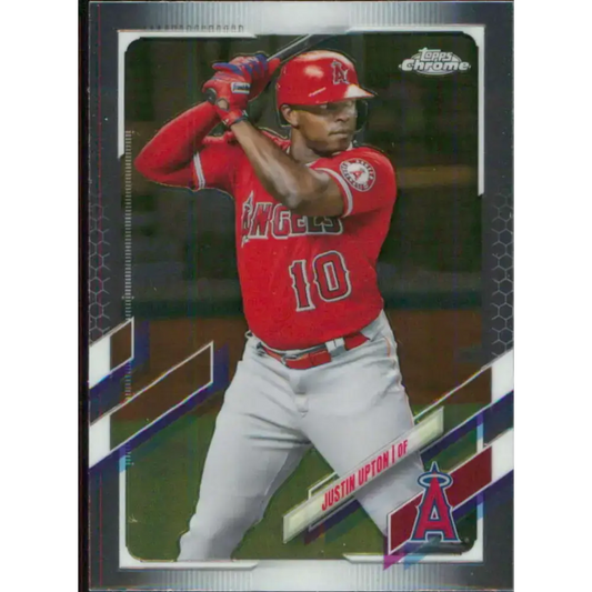 2021 Topps Chrome #201 Justin Upton NM-MT Los Angeles Angels Baseball Card - Baseball Card Single