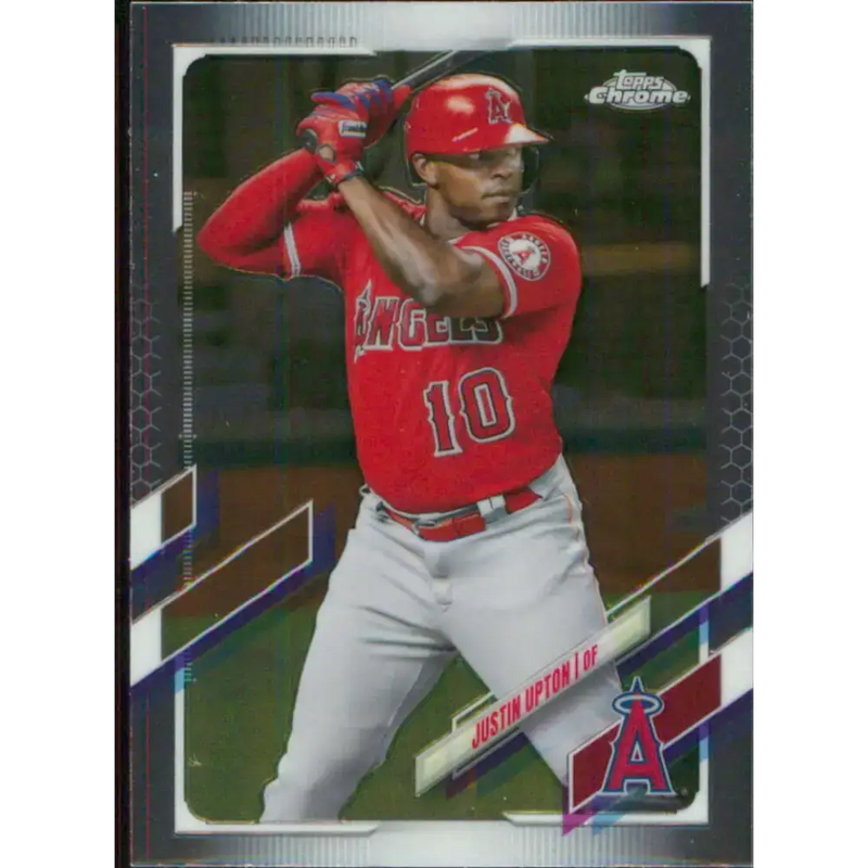 2021 Topps Chrome #201 Justin Upton NM-MT Los Angeles Angels Baseball Card - Baseball Card Single