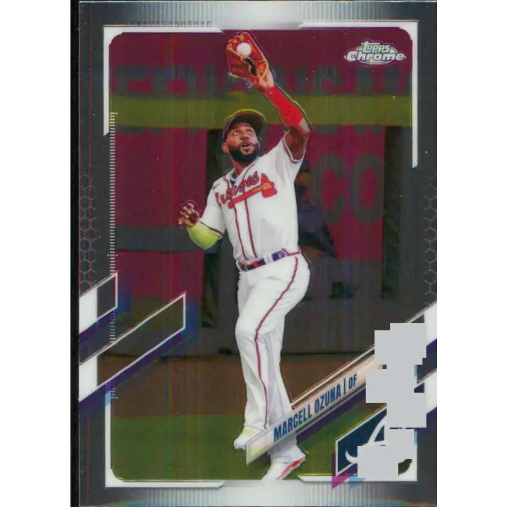 2021 Topps Chrome #202 Marcell Ozuna NM-MT Atlanta Braves Baseball Card - Baseball Card Single