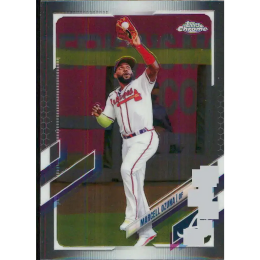 2021 Topps Chrome #202 Marcell Ozuna NM-MT Atlanta Braves Baseball Card - Baseball Card Single
