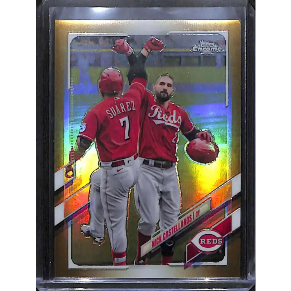 2021 Topps Chrome #205 Nick Castellanos Gold Refractor #/50 NM-MT Baseball Card - Baseball Card Single