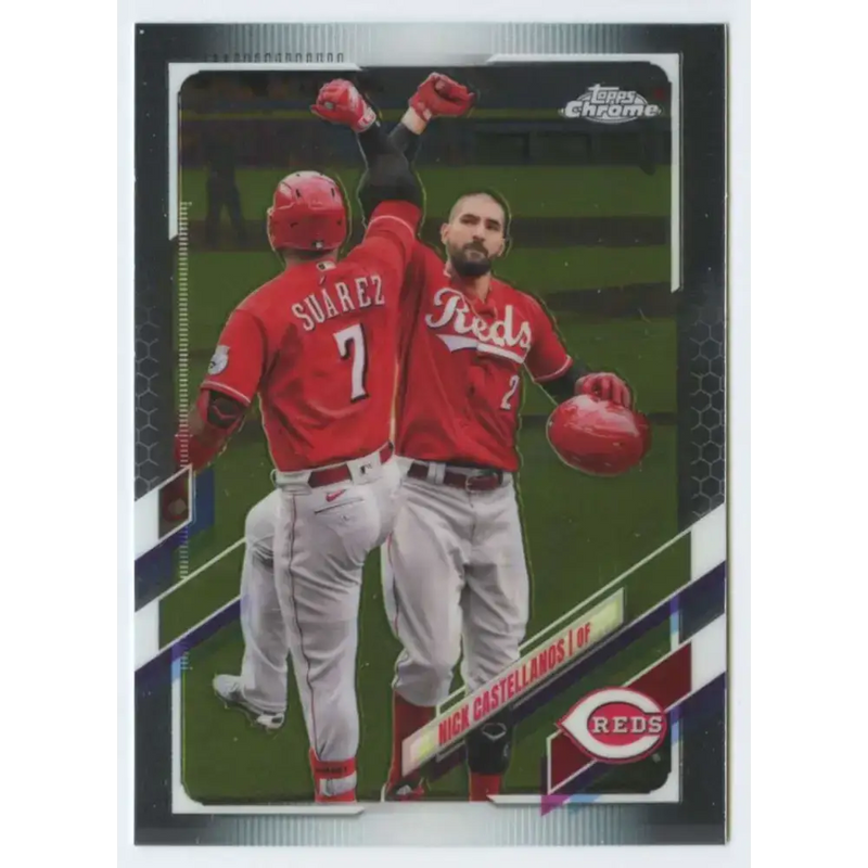 2021 Topps Chrome #205 Nick Castellanos NM-MT Cincinnati Reds Baseball Card - Baseball Card Single