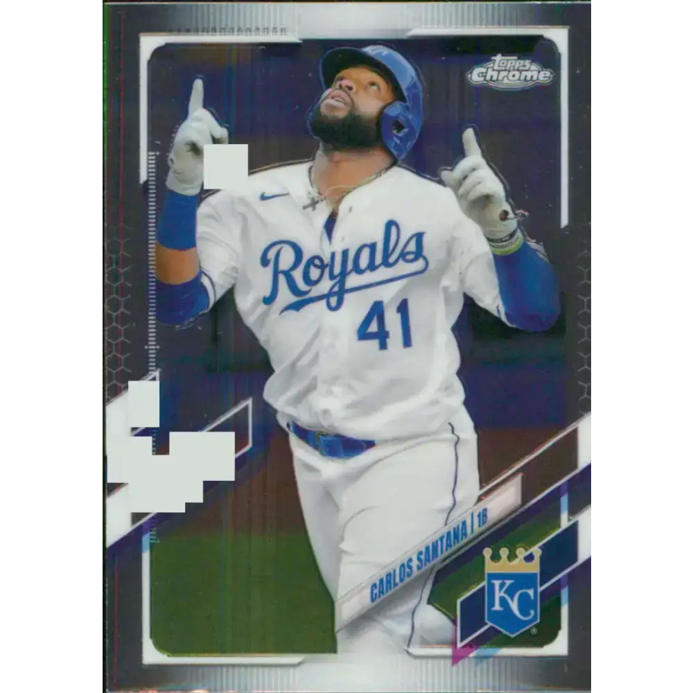 2021 Topps Chrome #207 Carlos Santana NM-MT Kansas City Royals Baseball Card - Baseball Card Single