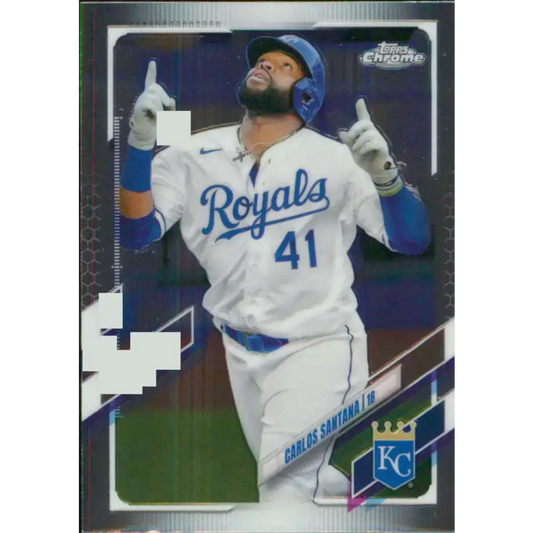 2021 Topps Chrome #207 Carlos Santana NM-MT Kansas City Royals Baseball Card - Baseball Card Single