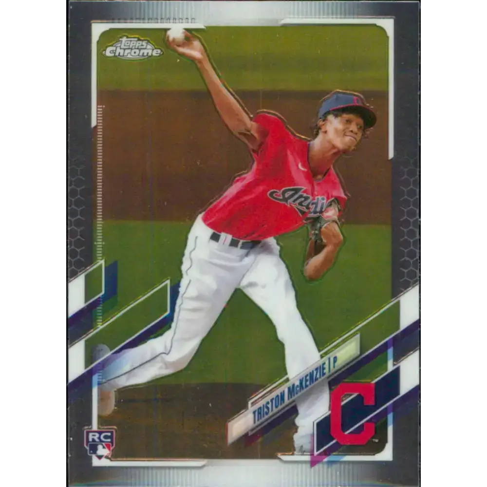 2021 Topps Chrome #21 Triston McKenzie NM-MT RC Rookie Cleveland Indians Baseball Card - Baseball Card Single