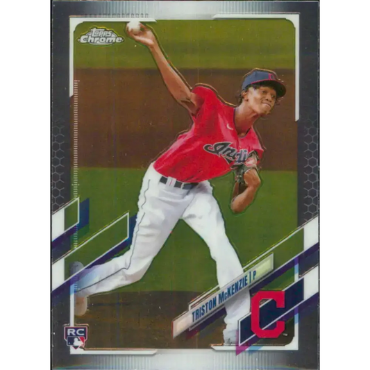 2021 Topps Chrome #21 Triston McKenzie NM-MT RC Rookie Cleveland Indians Baseball Card - Baseball Card Single