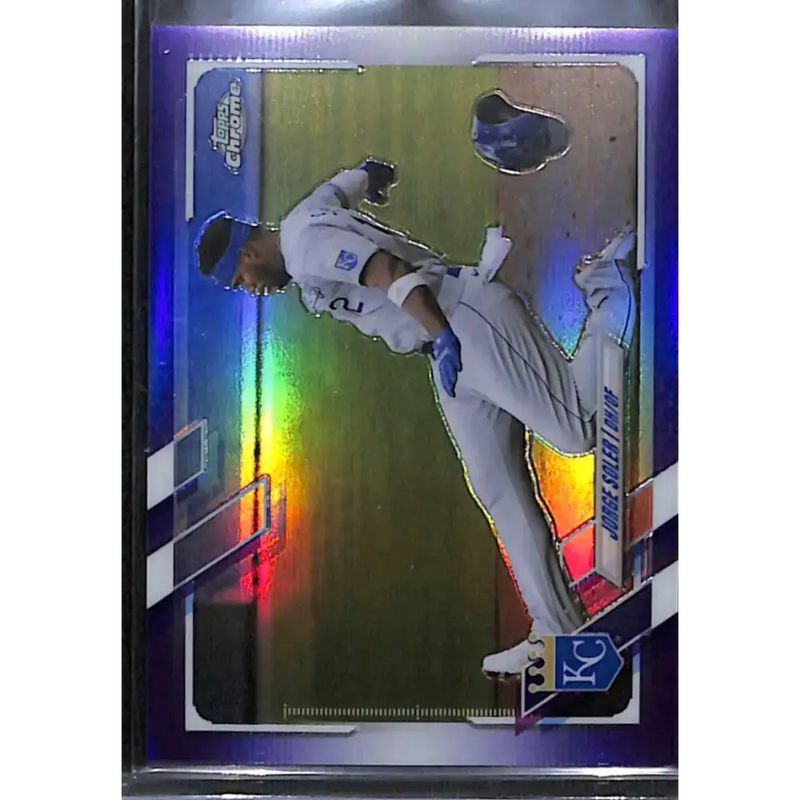 2021 Topps Chrome #210 Jorge Soler Purple Refractor #/299 NM-MT Baseball Card - Baseball Card Single