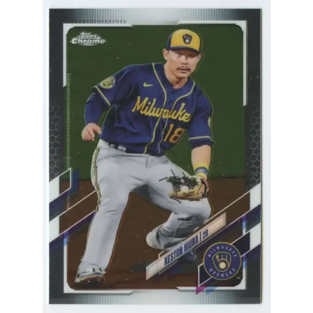 2021 Topps Chrome #211 Keston Hiura NM-MT Milwaukee Brewers Baseball Card - Baseball Card Single