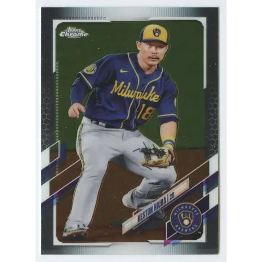 2021 Topps Chrome #211 Keston Hiura NM-MT Milwaukee Brewers Baseball Card - Baseball Card Single