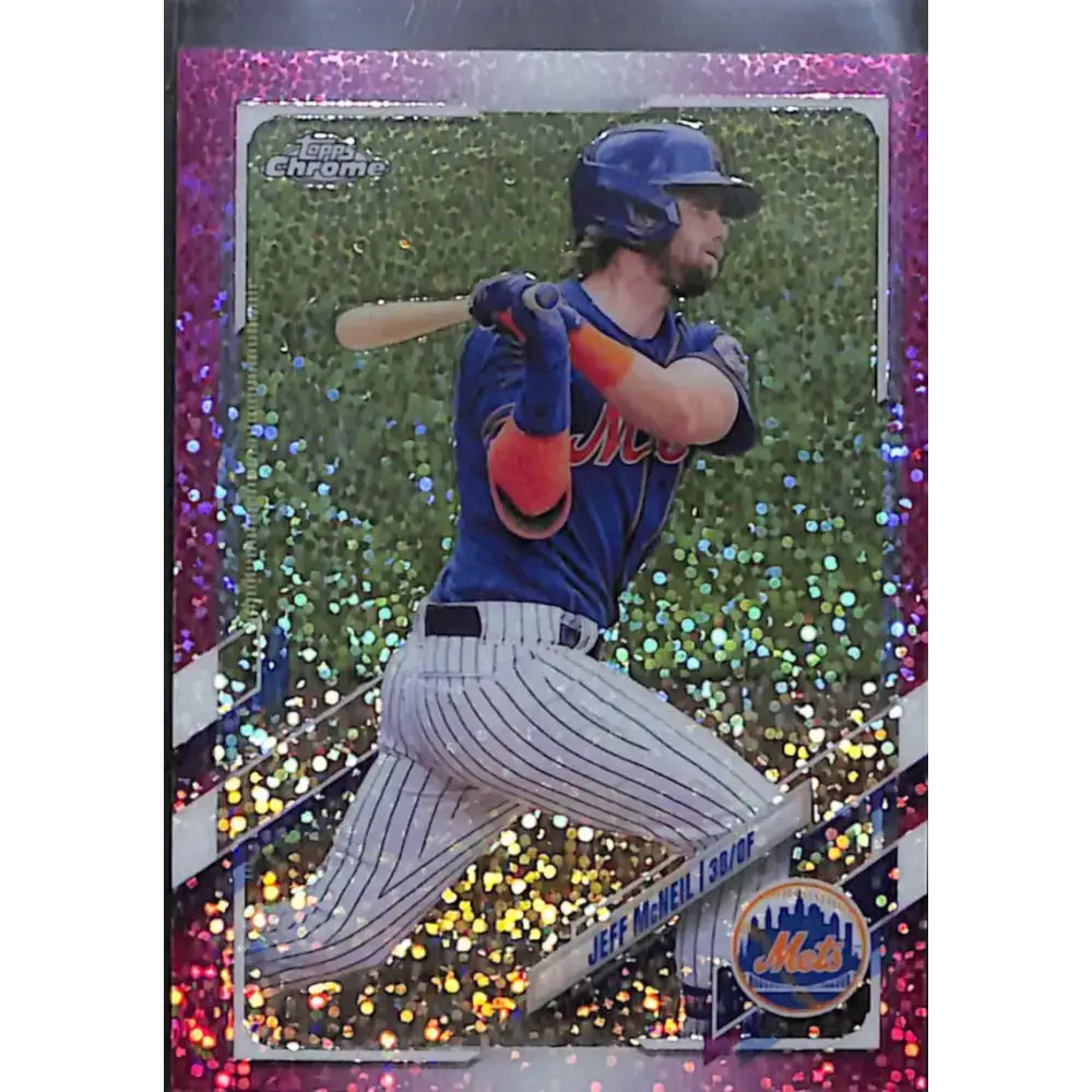 2021 Topps Chrome #214 Jeff McNeil Magenta Speckle Refractor #/350 NM-MT Baseball Card - Baseball Card Single