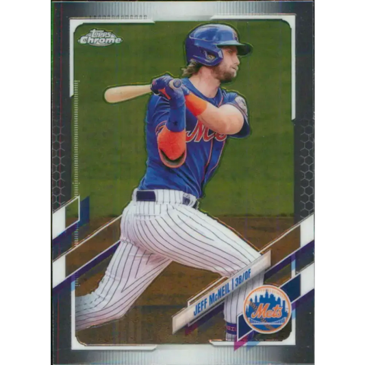 2021 Topps Chrome #214 Jeff McNeil NM-MT New York Mets Baseball Card - Baseball Card Single