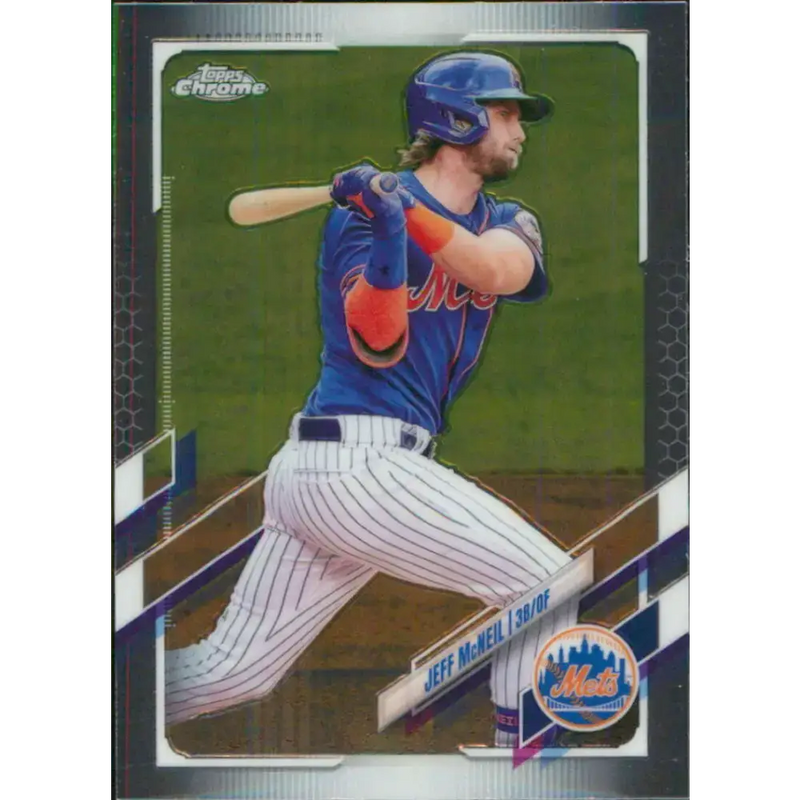 2021 Topps Chrome #214 Jeff McNeil NM-MT New York Mets Baseball Card - Baseball Card Single