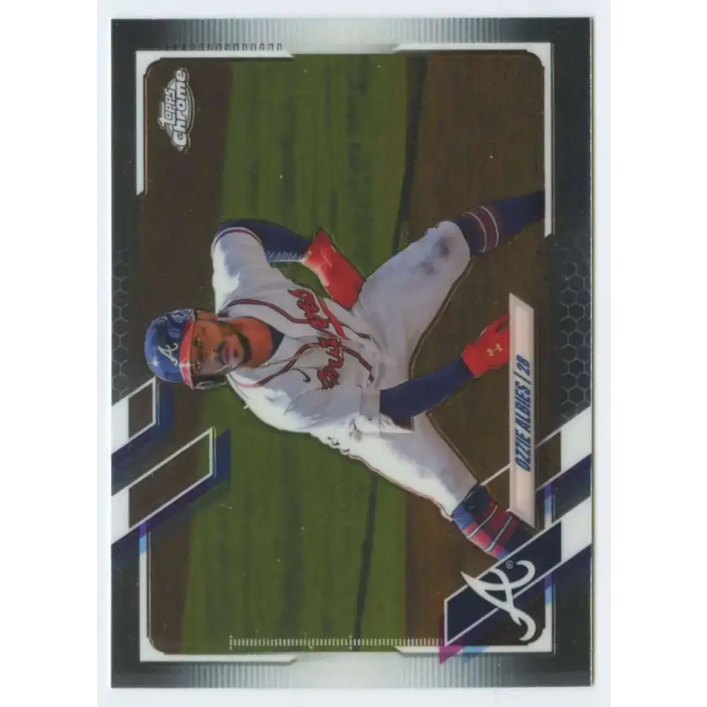 2021 Topps Chrome #24 Ozzie Albies NM-MT Atlanta Braves Baseball Card - Baseball Card Single
