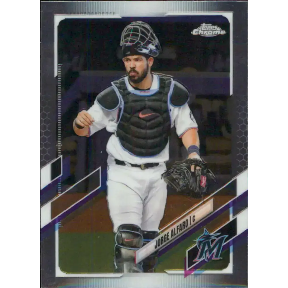2021 Topps Chrome #25 Jorge Alfaro NM-MT Miami Marlins Baseball Card - Baseball Card Single