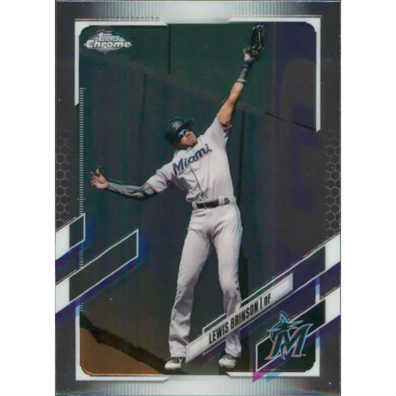 2021 Topps Chrome #42 Lewis Brinson NM-MT Miami Marlins Baseball Card - Baseball Card Single