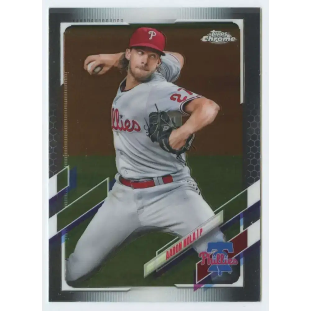 2021 Topps Chrome #46 Aaron Nola NM-MT Philadelphia Phillies Baseball Card - Baseball Card Single