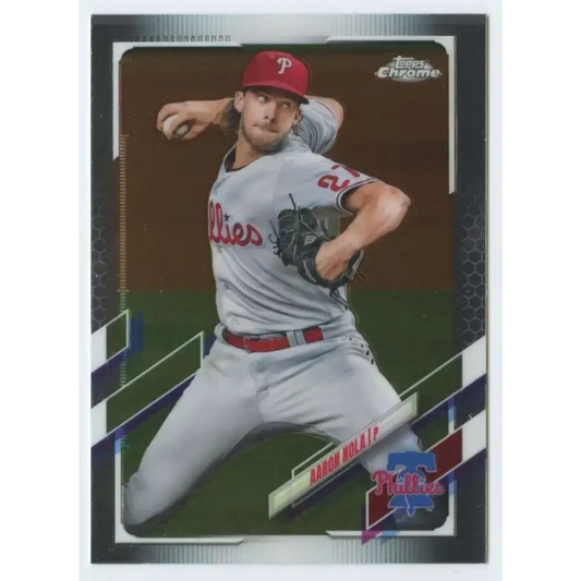 2021 Topps Chrome #46 Aaron Nola NM-MT Philadelphia Phillies Baseball Card - Baseball Card Single