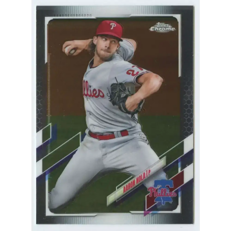 2021 Topps Chrome #46 Aaron Nola NM-MT Philadelphia Phillies Baseball Card - Baseball Card Single