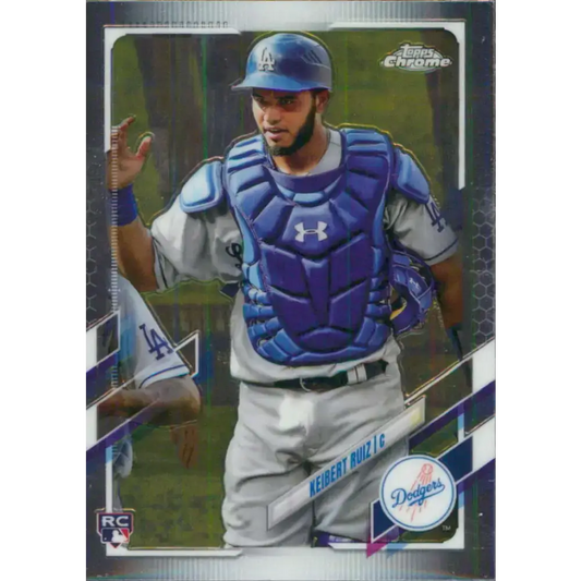 2021 Topps Chrome #5 Keibert Ruiz NM-MT RC Rookie Los Angeles Dodgers Baseball Card - Baseball Card Single