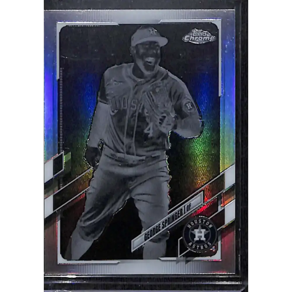 2021 Topps Chrome #53 George Springer Negative Refractor NM-MT Baseball Card - Baseball Card Single