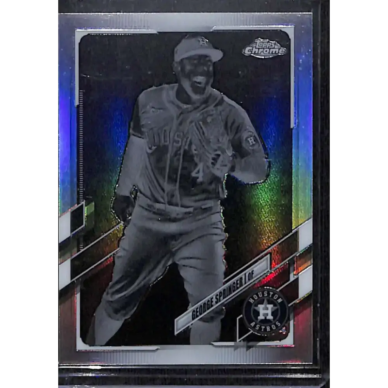 2021 Topps Chrome #53 George Springer Negative Refractor NM-MT Baseball Card - Baseball Card Single
