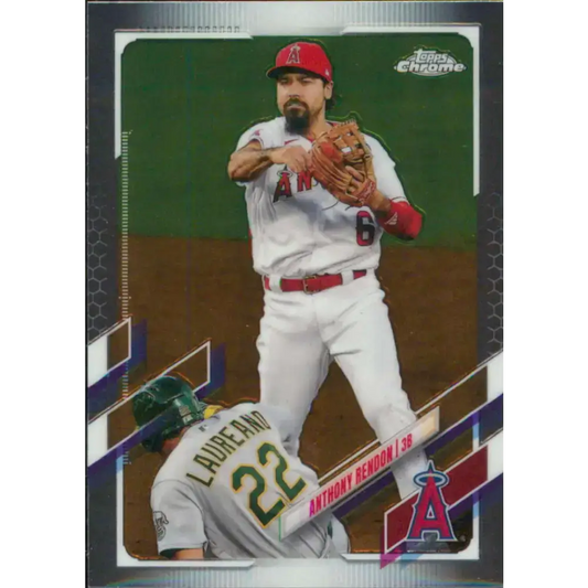 2021 Topps Chrome #58 Anthony Rendon NM-MT Los Angeles Angels Baseball Card - Baseball Card Single