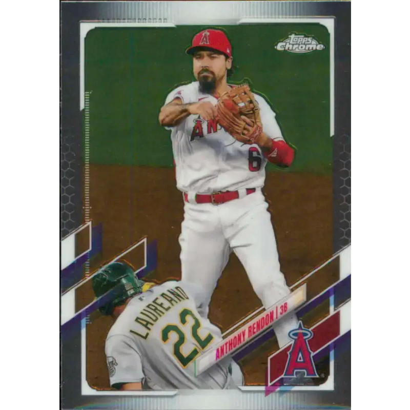 2021 Topps Chrome #58 Anthony Rendon NM-MT Los Angeles Angels Baseball Card - Baseball Card Single